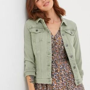 FAT FACE Light Green Tasha Denim Jacket. Women's Size 6.
